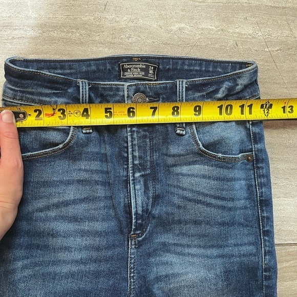 Abercrombie & Fitch Blue Simone High Rise Super Skinny Distressed Jeans SZ 24/00 - Picture 4 of 7